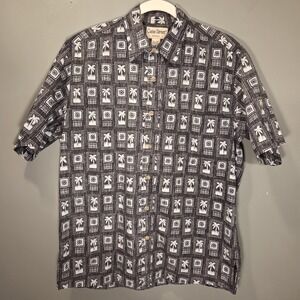 Cooke Street Vintage Hawaiian Print 100% Cotton Button-Up Shirt, Men's Size M